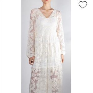 - Dreamy Victorian-style lace maxi dress in cotton